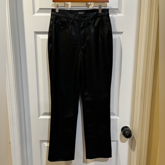 Judy Blue Pants - JUDY BLUE BLACK FAUX LEATHER TUMMY CONTROL HIGH RISE STRAIGHT SZ 26
